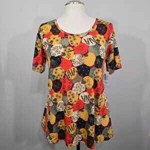 NWT LuLaRoe Perfect T Large Autumn Fall Floral Swing Tunic Tee Top Half Sleeve